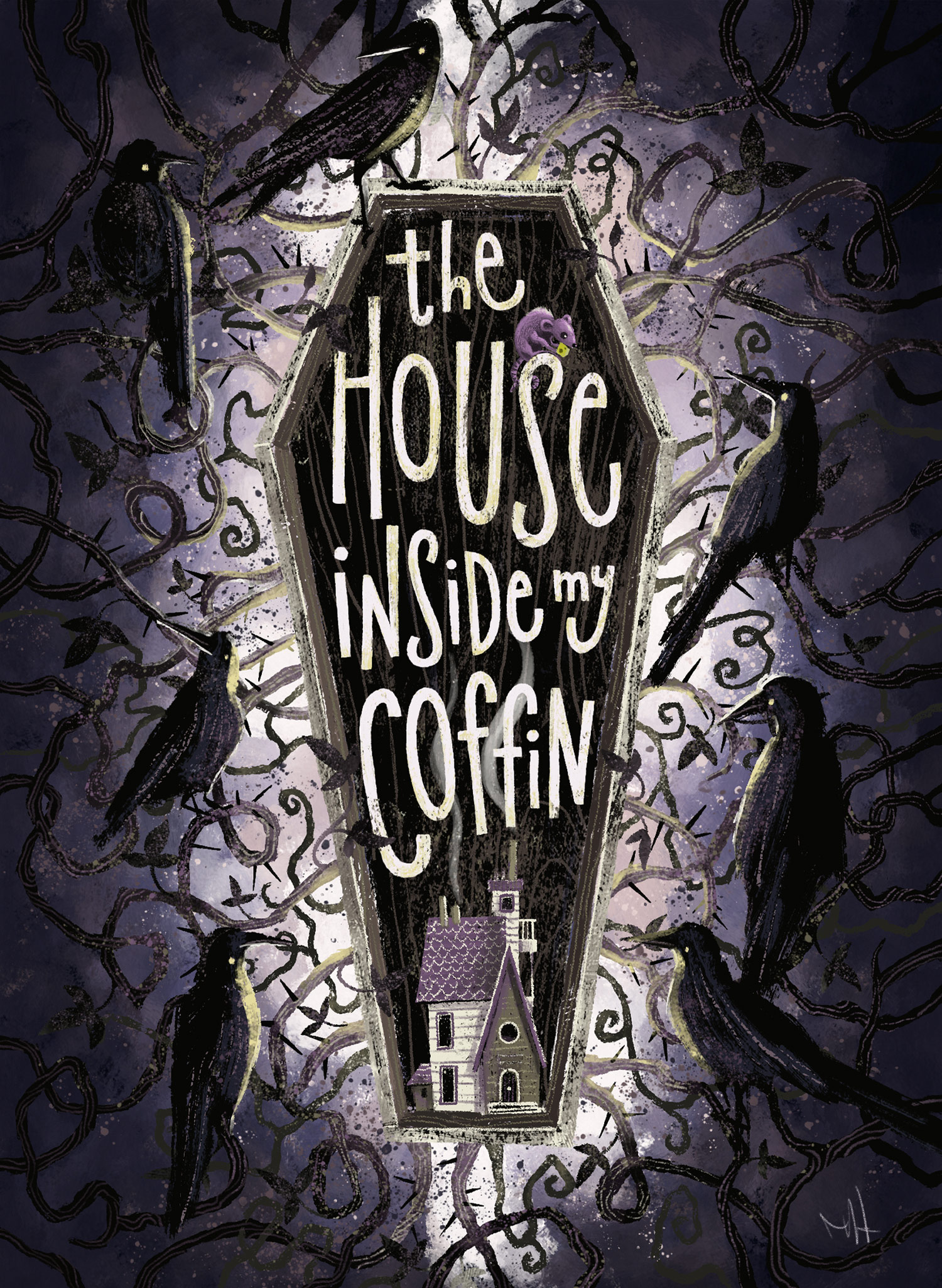 Digital Painting - The House Inside My Coffin - Children's Book Style Illustration